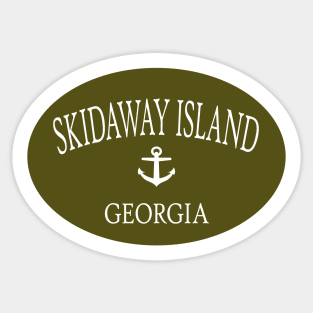 Skidaway Island Georgia Sea Islands Anchor Green Sticker